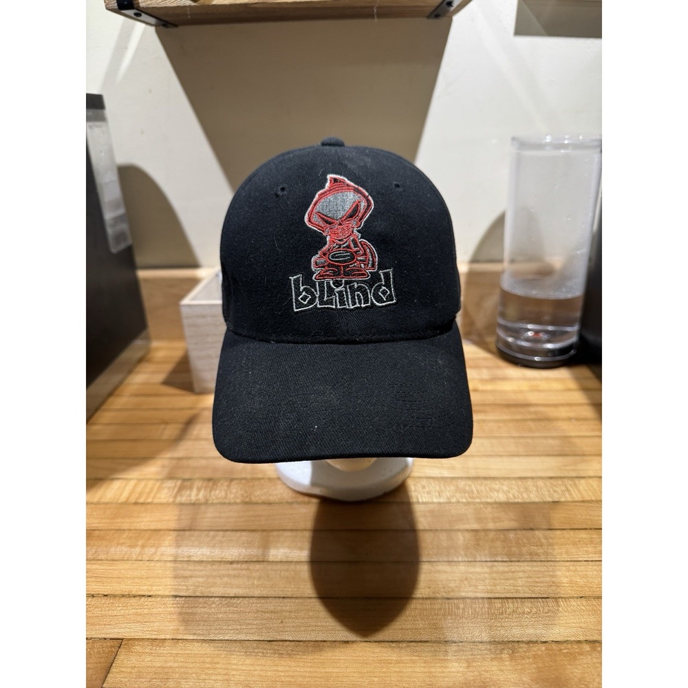 Blind Skateboards Hat Men's Small Black‎ Og Reaper Stretch Vintage Y2K Cap
